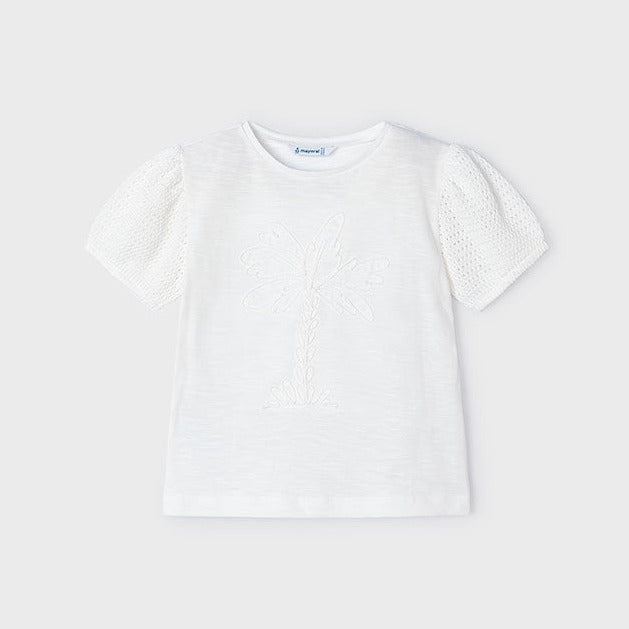 Mayoral T-Shirt Girl mit Palme better cotton 3085 069 Roh