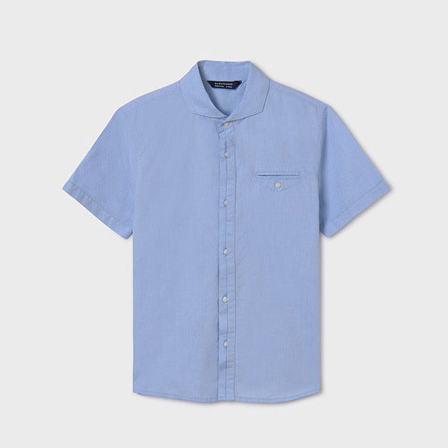 Mayoral Hemd kurzarm elegant Teenager Boy 6116 031 hellblau