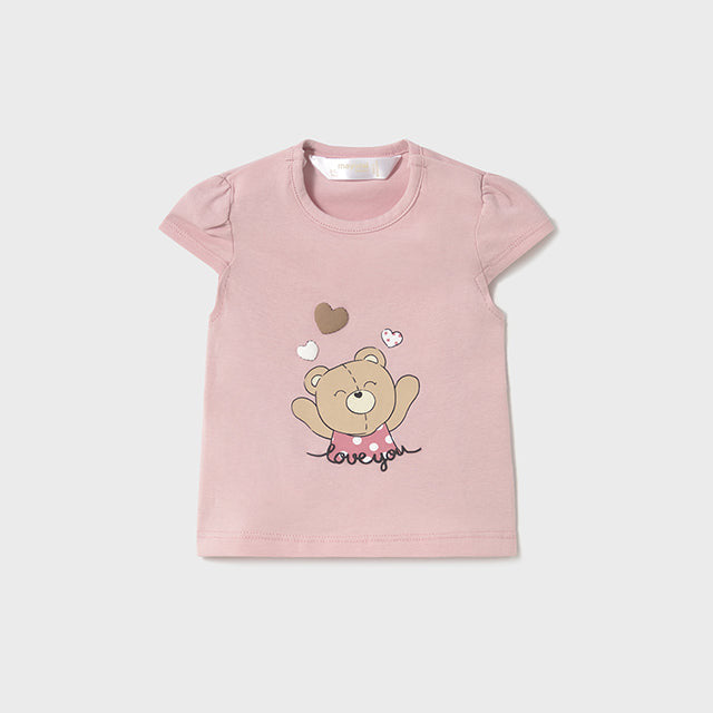 Mayoral Babygirl Shirt Newborn Rosa Bär i love you 1070 061 Babyrosa