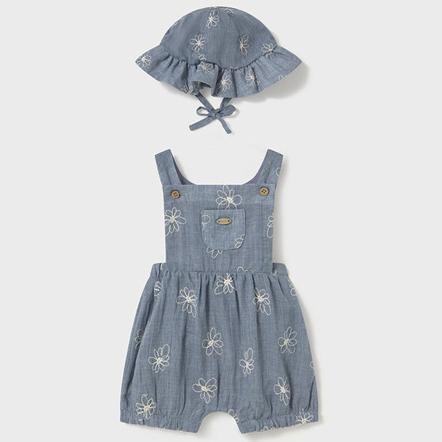 Mayoral Set Babygirl Latzhose und Mütze 1665 bluestone 044