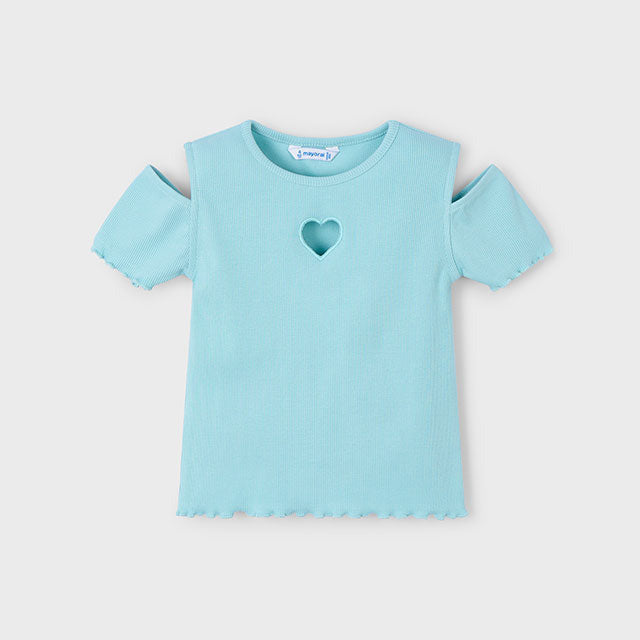 Mayoral T-Shirt Cut Out mit Herz 3005 Anis 063