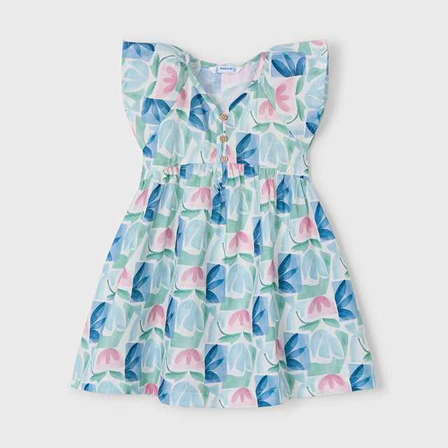 Mayoral Girls Kleid mit Blumenprint 3928 035 Minze