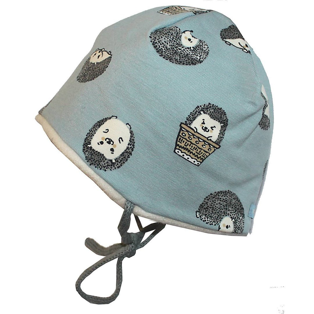 MAXIMO - Baby Beanie mit Bindeband Igel gefüttert