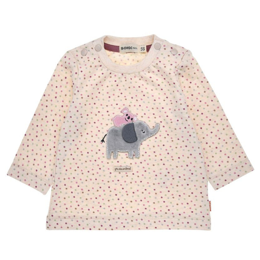 Bondi Babygirl T-Shirt mit Punkten und Elefant 94077 102 cookie-melange