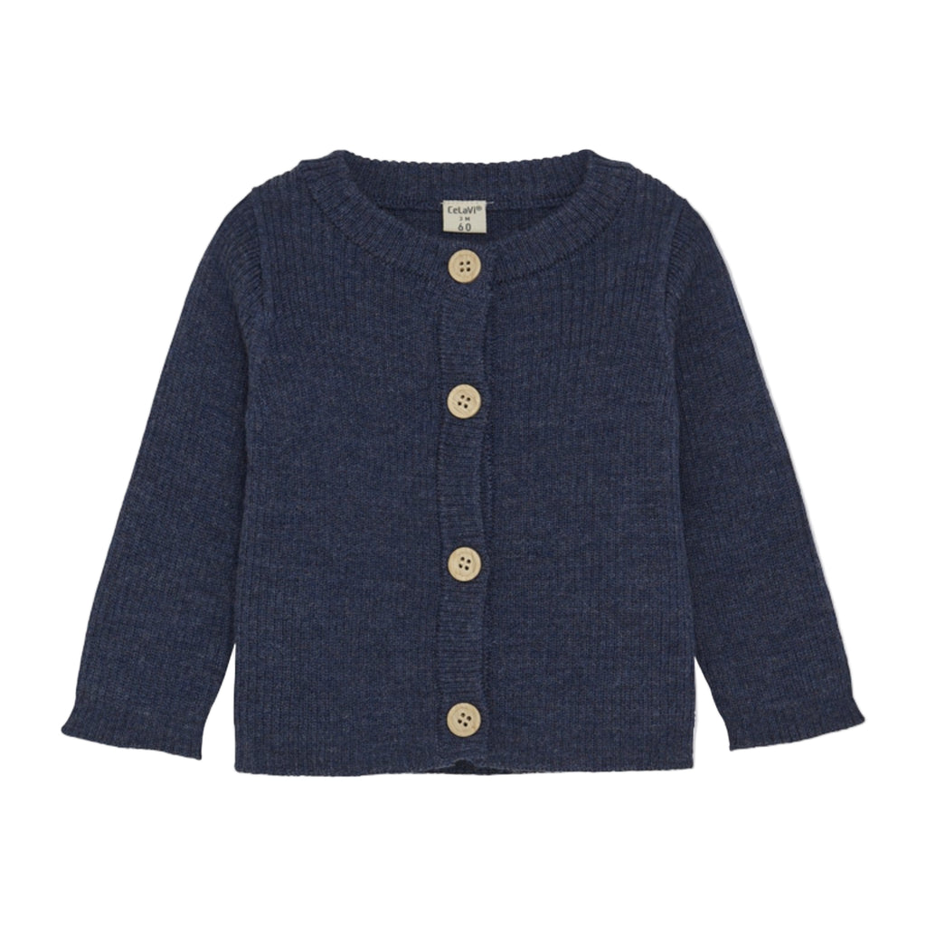CelaVi Cardigan Baby-Strickjäckchen aus Merinowolle 330576 78932 naval academy melange