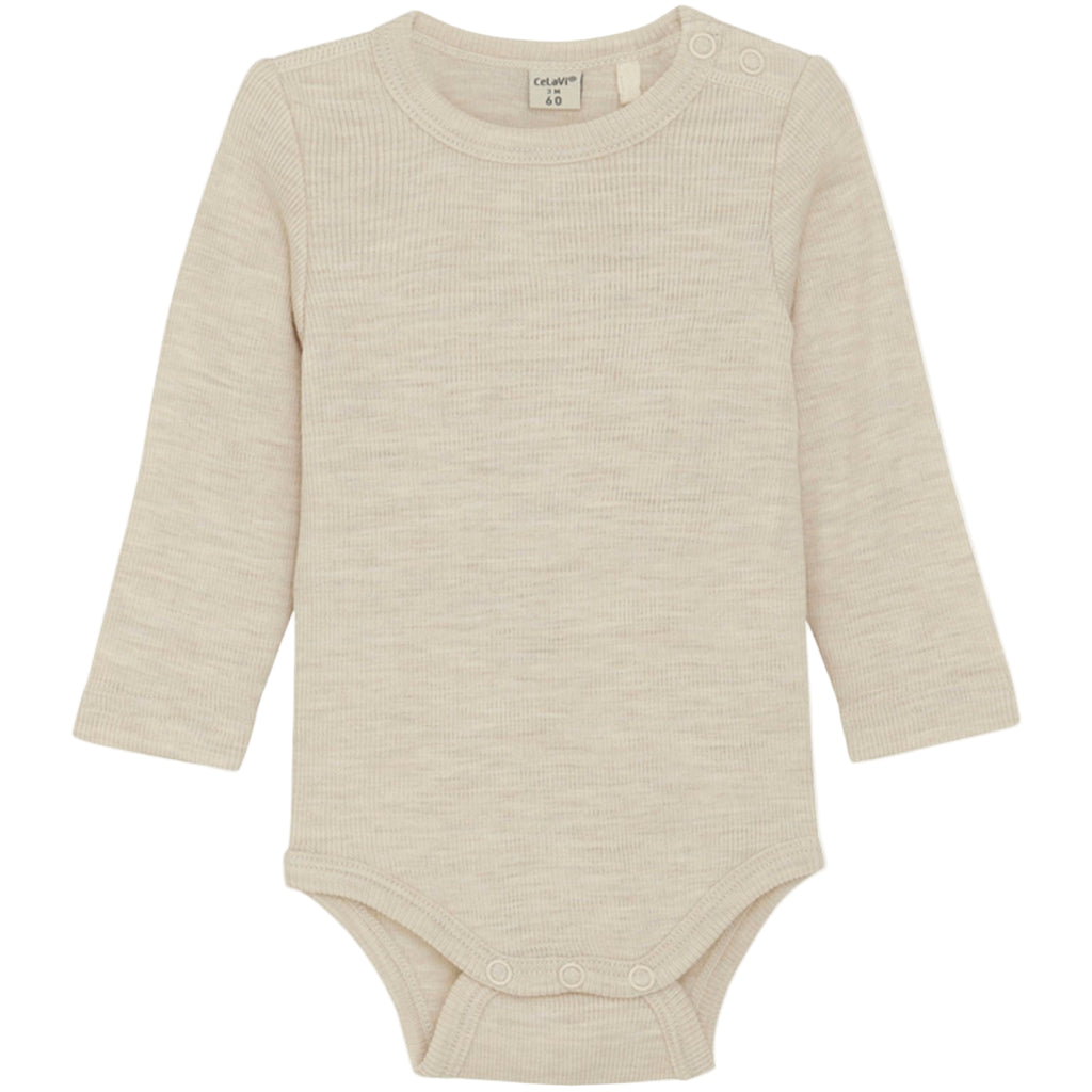 CelaVi Baby Body aus Merinowolle Oeko-Tex 330558 dune melange 2106