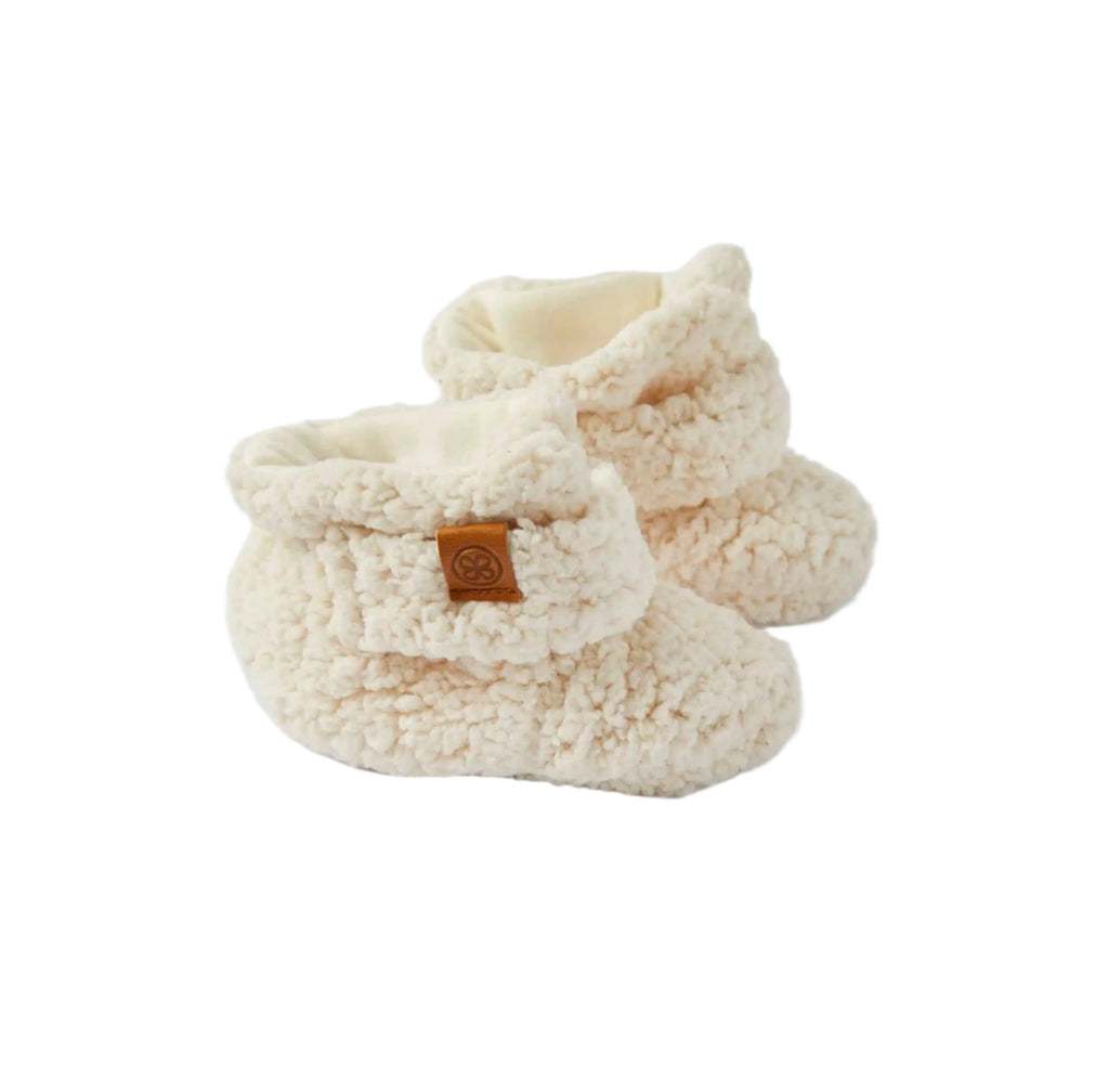 Cloby Füsslinge Teddy Babyschuhe Off-White