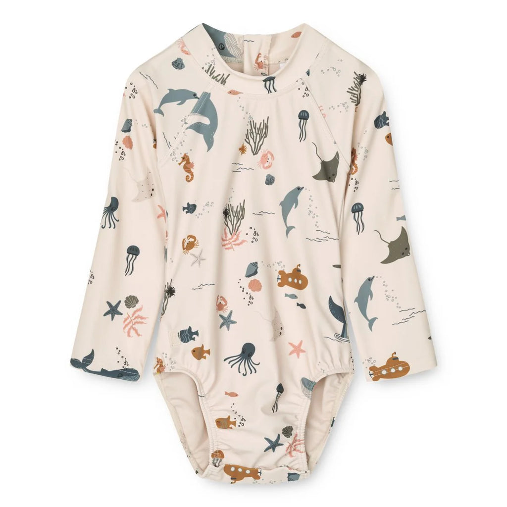 Liewood Badeanzug Baby Maxime LW15416 1032 Sea creature Sandy