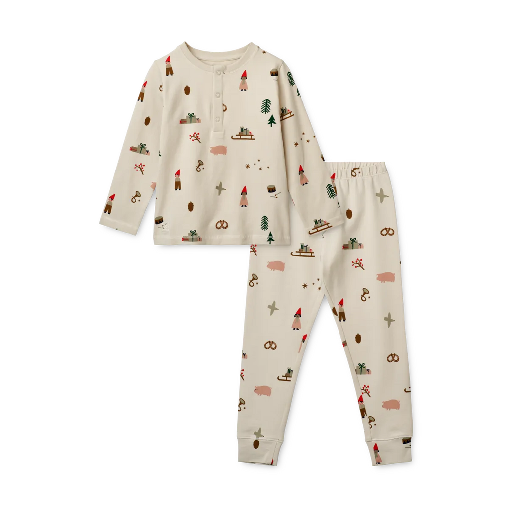 Liewood Weihnachts Pyjama Wilhelm LW17793 holiday sandy 2185