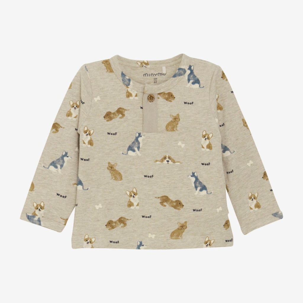 Minymo T-Shirt mit Hunden 113593 2055 beige melange