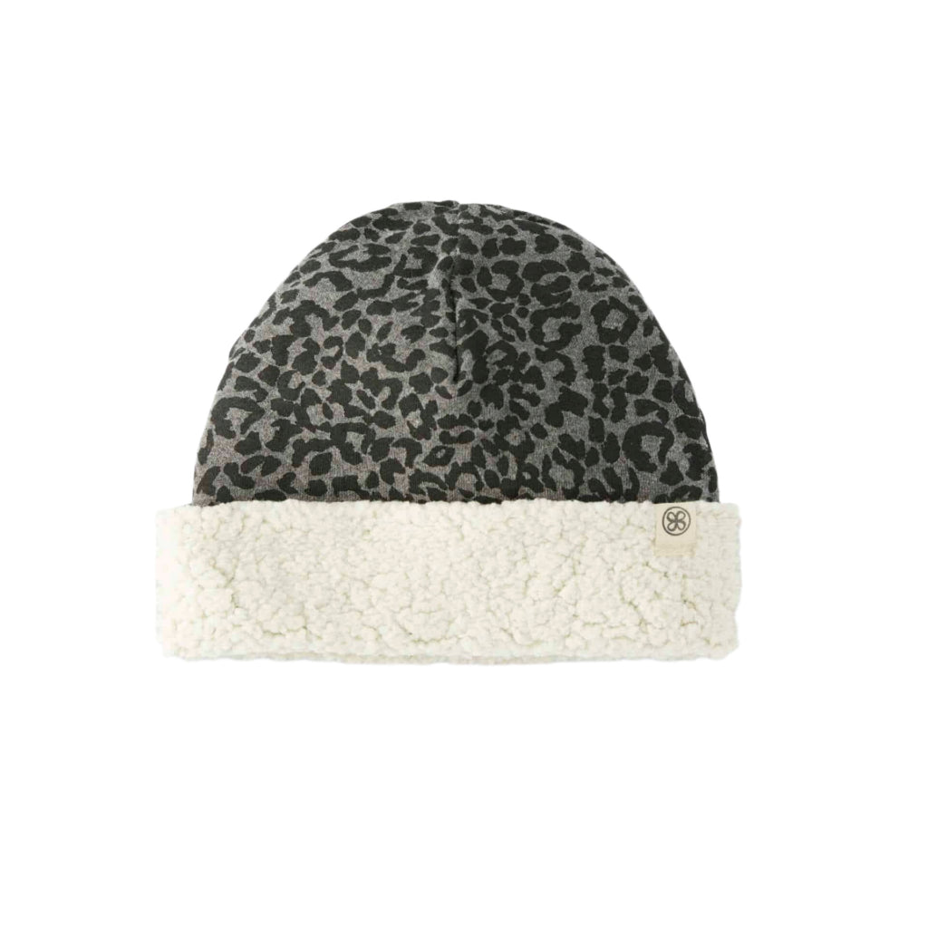 Cloby Teddy Wendemütze Baby Leopard grey