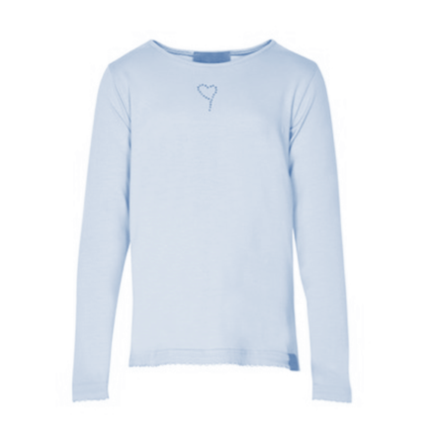 CREAMIE - Shirt Basic Langarm Hellblau