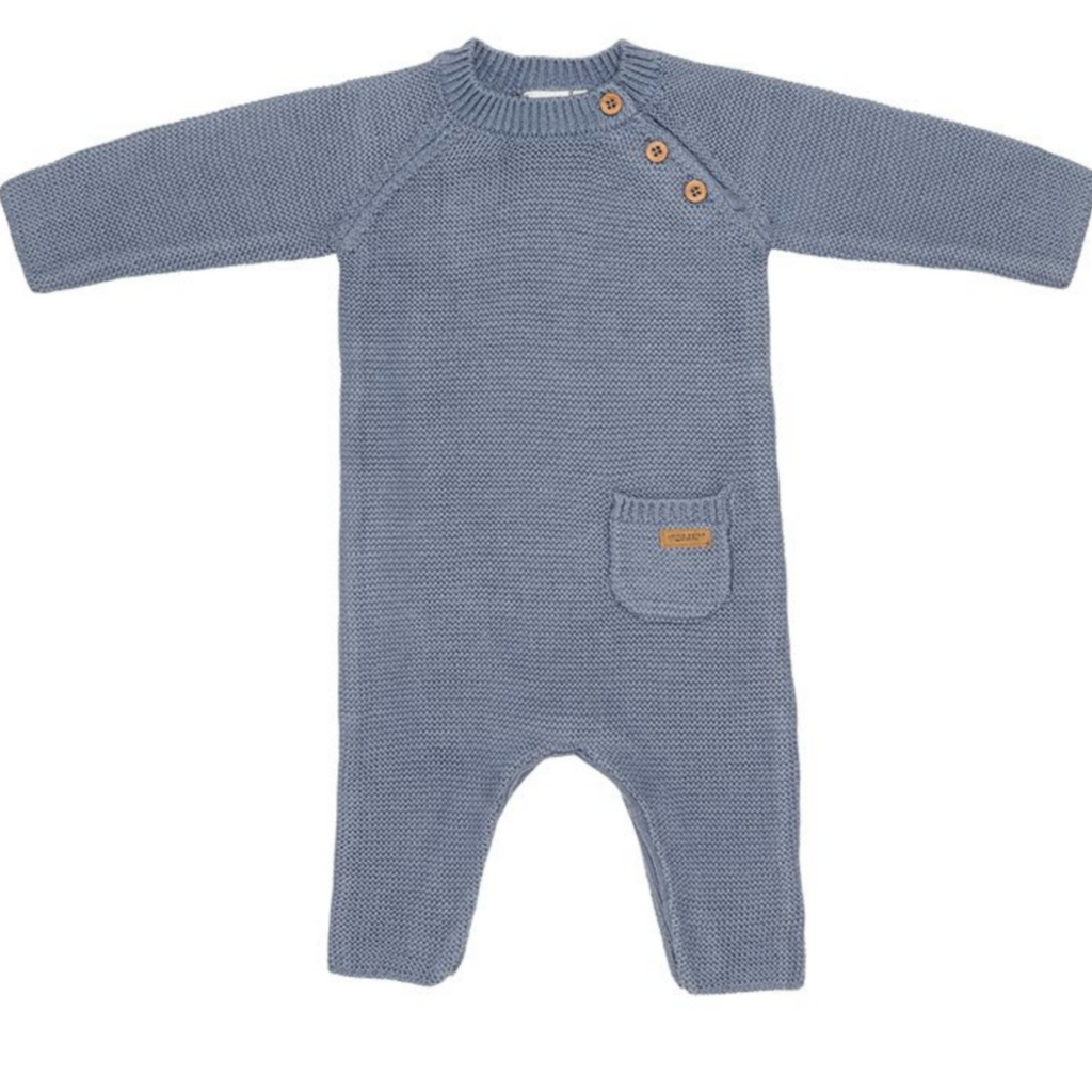 Strampler Little Dutch gestrickt blau