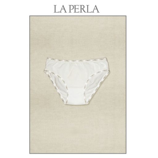 LA PERLA  - Unterhose Graziella weiss & grau melilert 51327