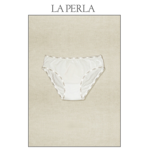LA PERLA - Unterhose Graziella weiss & grau melilert 51327