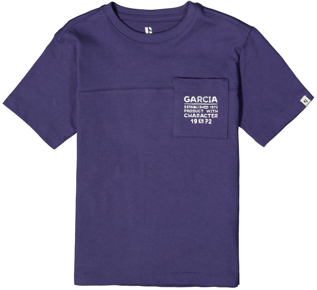 Garcia Blaues T-Shirt mit Brusttasche N25608
