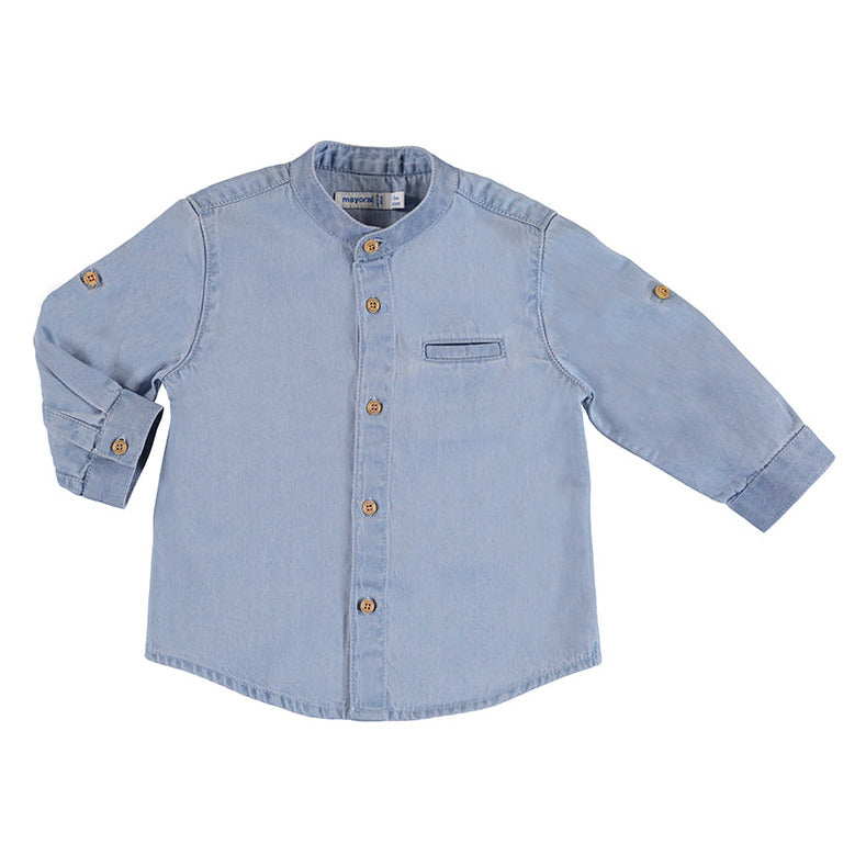 Mayoral Hemd Langarm Mao-kragen Denim 1118