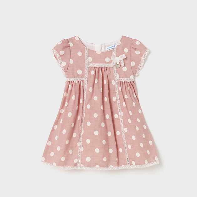 Mayoral Babygirl Kleid mit Punkten und Spitzen 1946 rosa