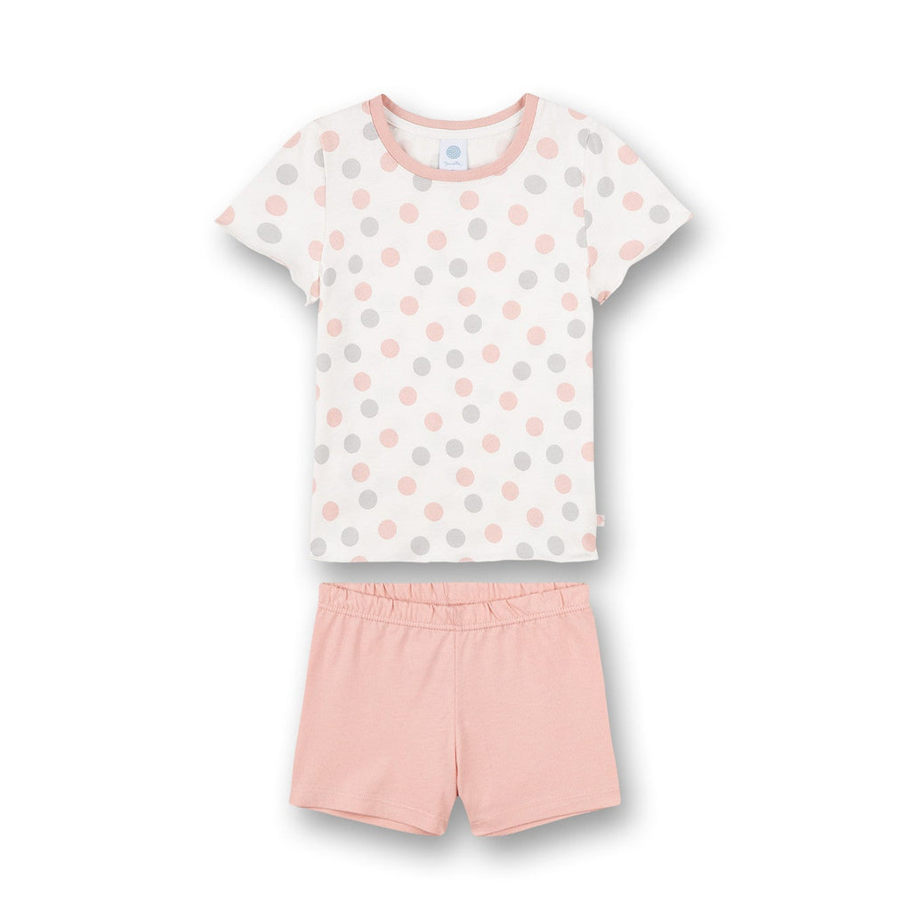 SANETTA - Mädchen-Schlafanzug Weiss Dots-Allover 232567