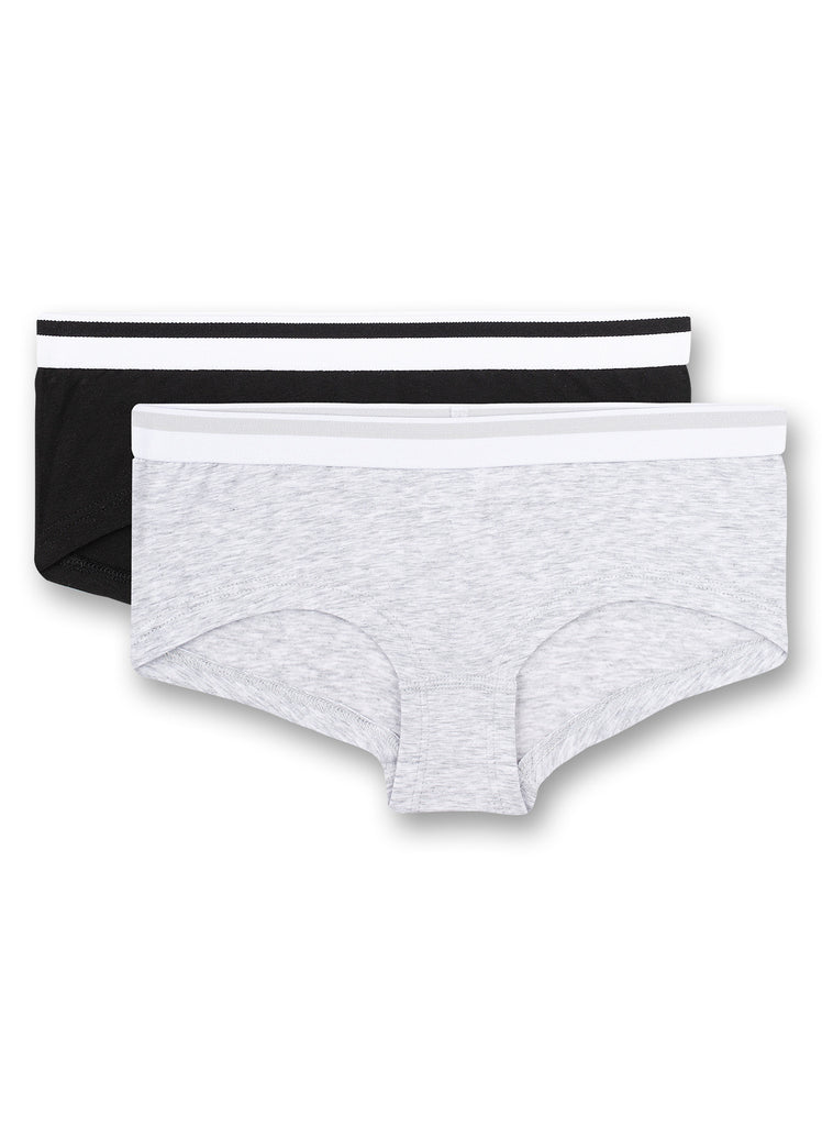 Sanetta Mädchen-Cutbrief (Doppelpack) Graumelange und Schwarz 346598