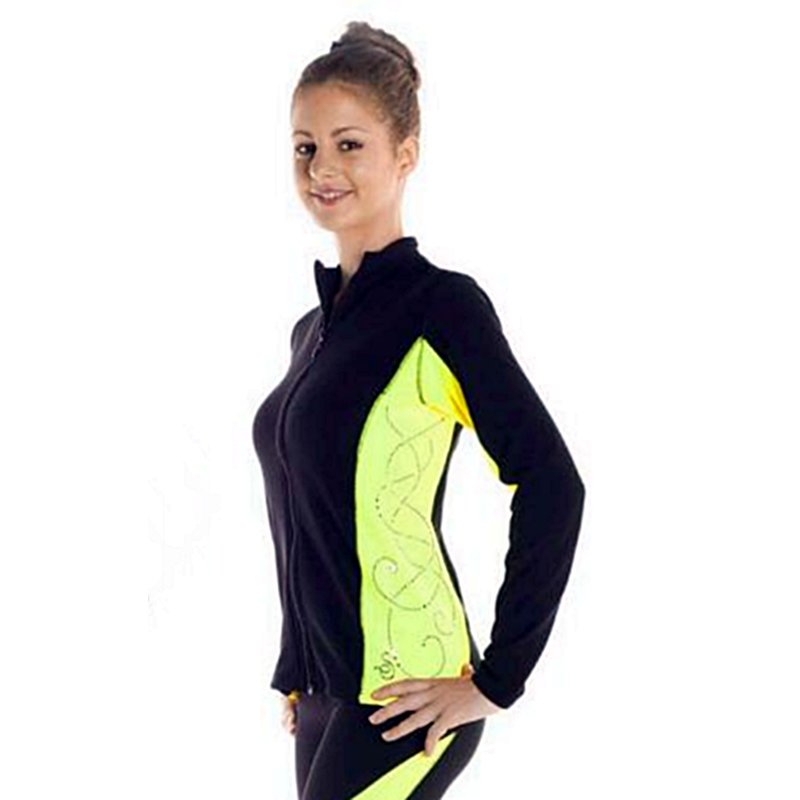 SAGESTER- Eiskunstlauf Jacke Swarovski schwarz giallo fluo