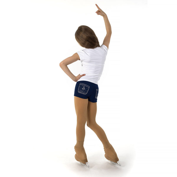 Short de patinage artistique SAGESTER avec bleu Swarovski – LanaLu