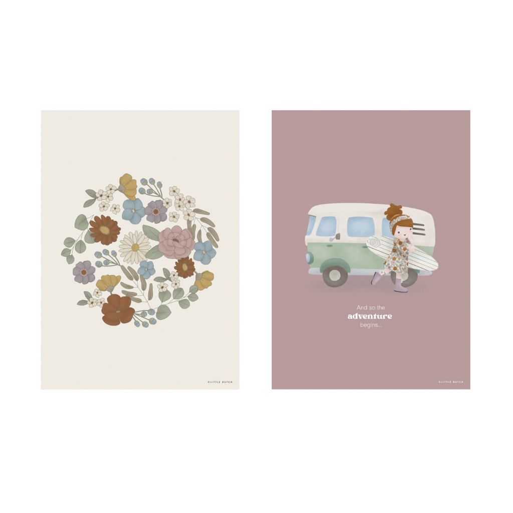 LITTLE DUTCH -  Poster A3 Vintage Little Flowers