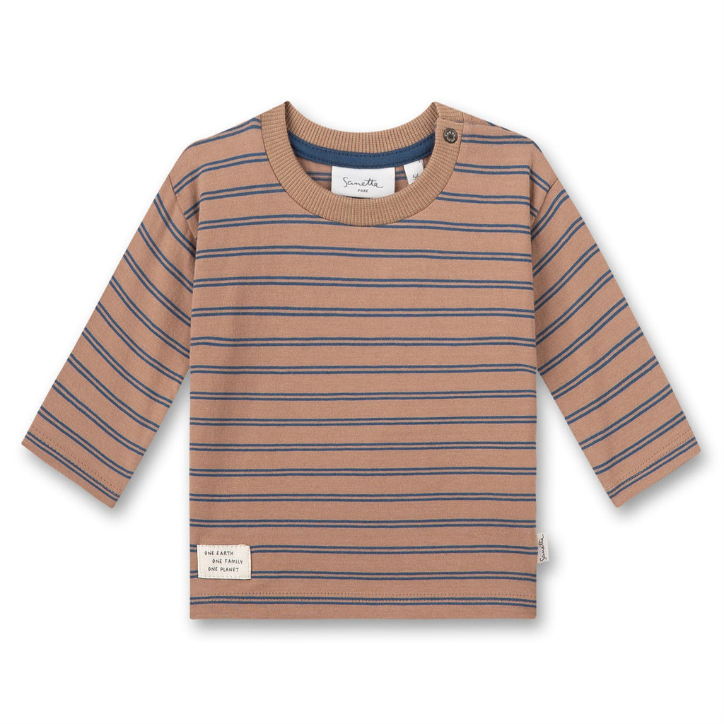 Sanetta baby shirt striped 11216 brown