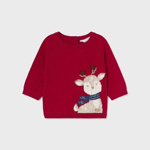 Mayoral Baby Pullover Bild Jacquard Tiermotiv 2306 rot 042