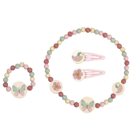 LITTLE DUTCH - Schmuckset aus Holz Flowers & Butterflies