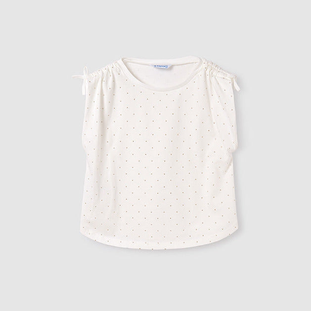 Mayoral T-Shirt Polka Dots Teenage Girls 6020 019 Raw