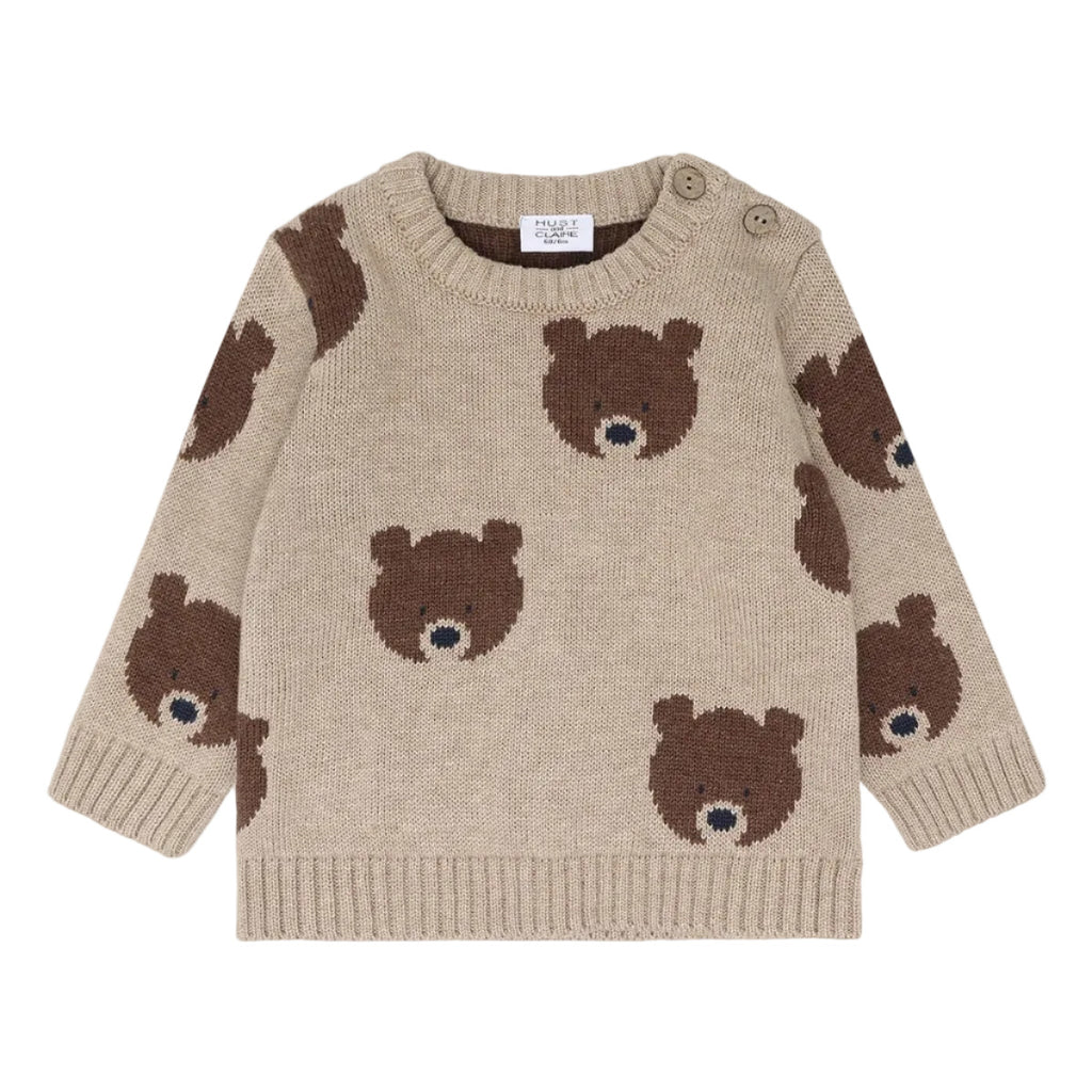 Hust & Claire Pullover Baby Boy Bio-Baumwolle Bär 390057 3552 beige