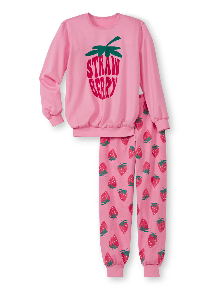 Pijamale cu manșete pentru fete Calida Strawberry Strawberry 57372