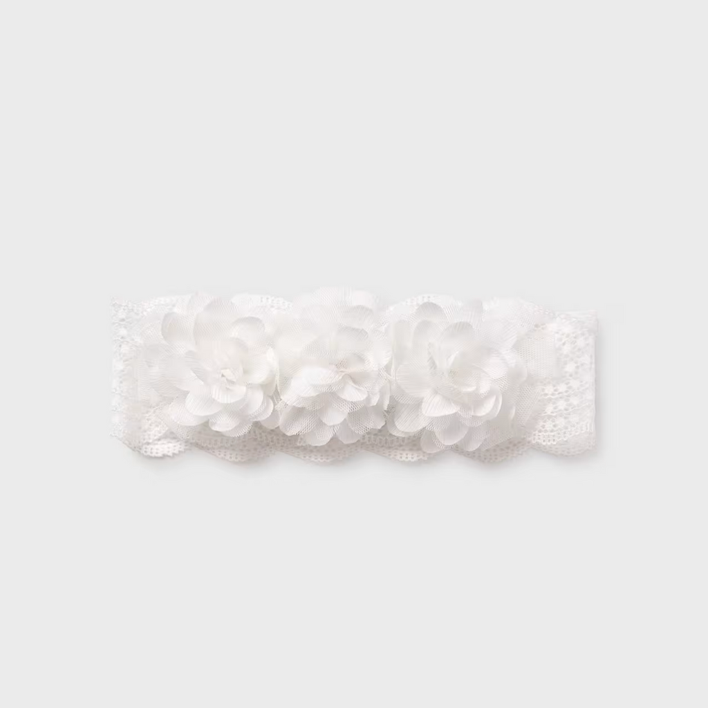Abel&Lula baby hairband with tulle and flowers 5427 065 cream