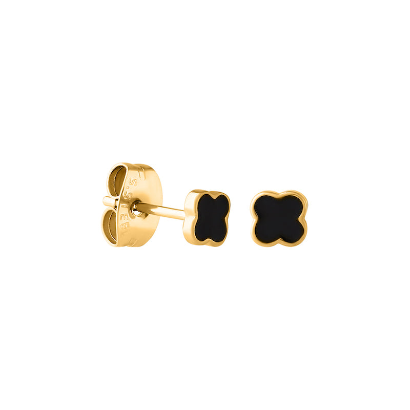 be'joux - Ohrstecker Blume schwarz 4mm