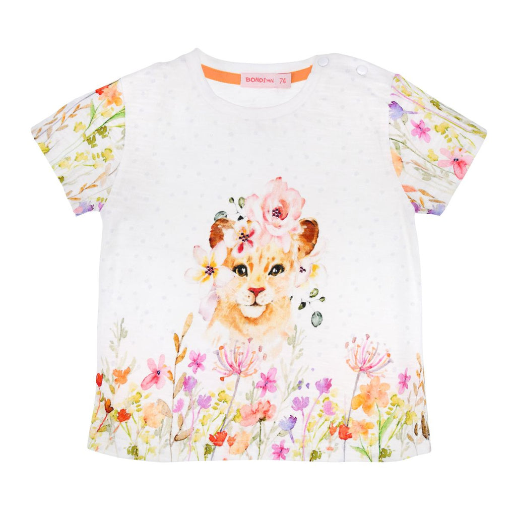 Bondi Kız Bebek T-Shirt Kaplan Beyaz 86867 100