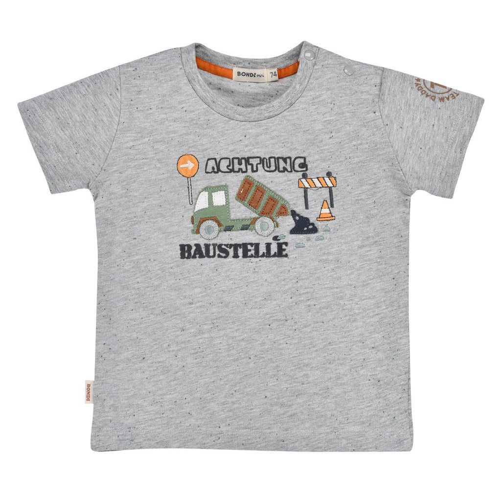 Bondi Baby Boy T-Shirt Achtung Baustelle 91736 196 grey-melange