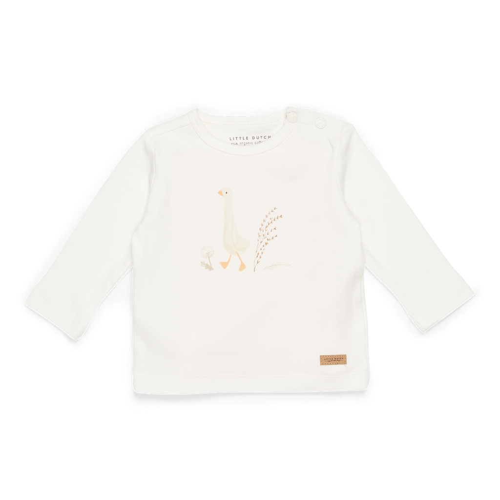 LITTLE DUTCH - Long-sleeved T-shirt small goose white