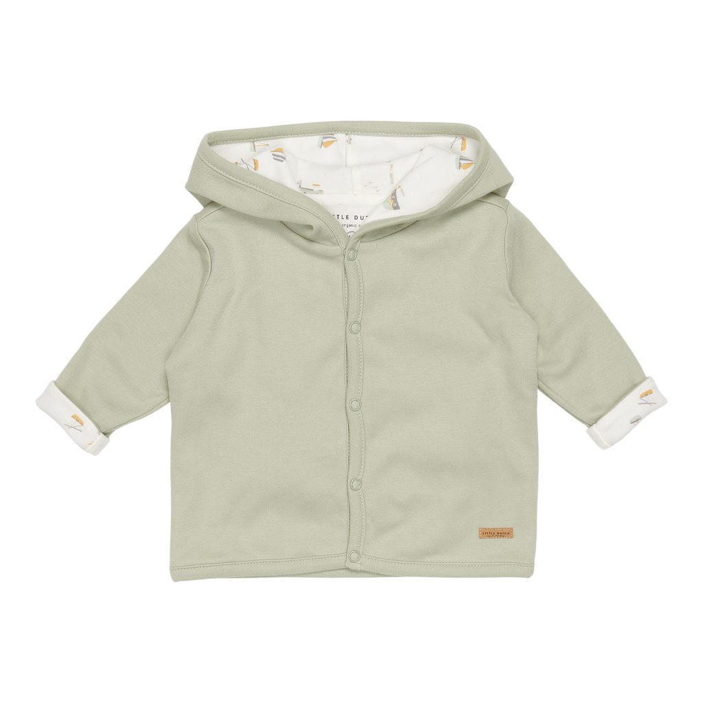 LITTLE DUTCH - Reverzibilna jakna Sailors Bay maslinasto/bijela