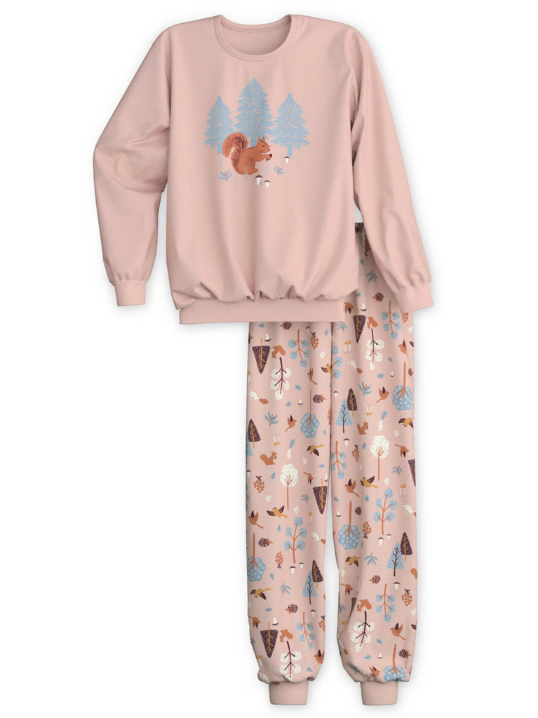 CALIDA - Girls Bündchen Pyjama langarm Eichhörnchen