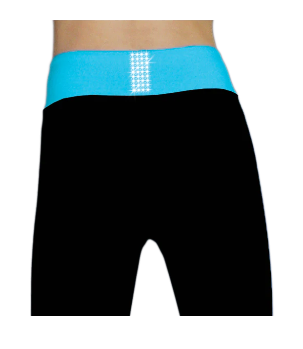 CHLOE NOEL - Pantalone za umjetničko klizanje sa Swarovski crno-tirkiznom bojom