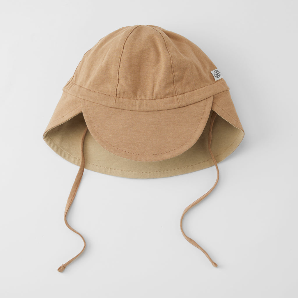 Cappello da sole reversibile Cloby con protezione UV UPF50+ spiaggia di sabbia marrone arachidi