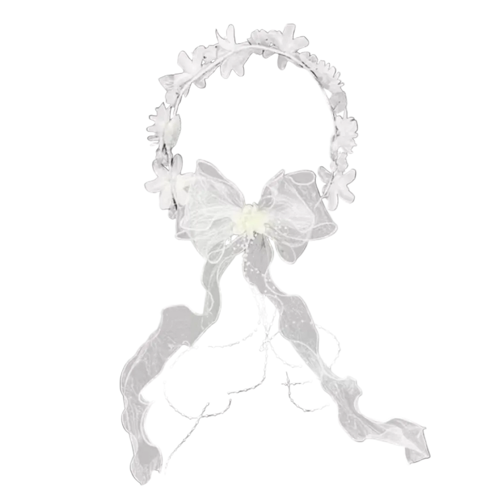 Blumen Haarkranz Lara Weiss mit Perlen