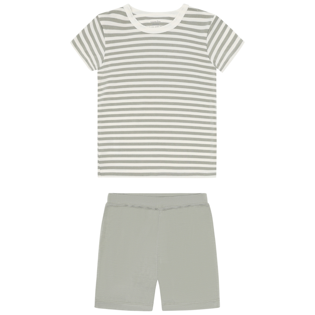 Hust_Pyjama_Bambus_unisex_gestreift_grün_