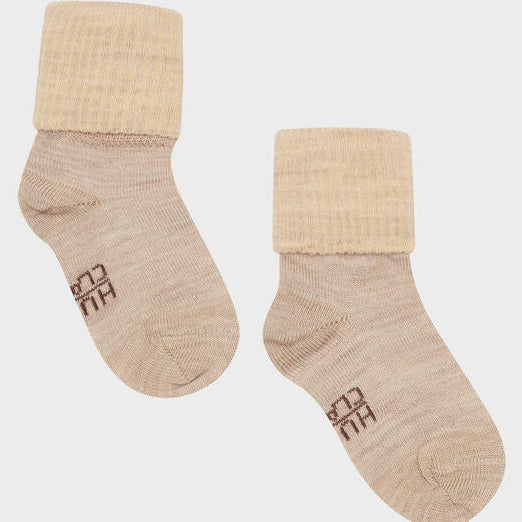 Hust & Claire chaussettes Flosi laine mérinos bambou 52290 3554 biscuit mélange