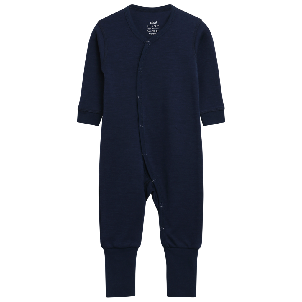 Strampler_Einteiler_Onesies_Blau_Merinowolle_