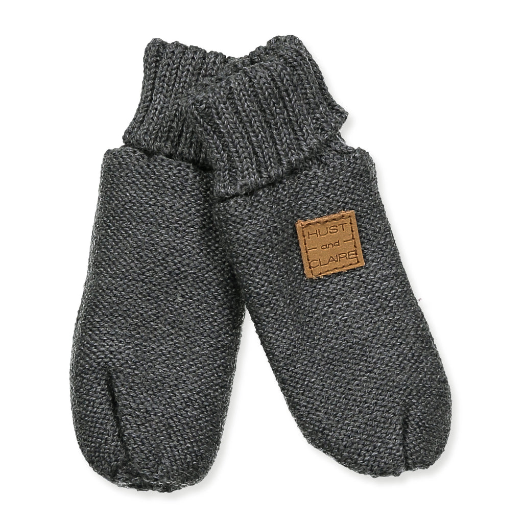 HUST & CLAIRE - Baby Handschuhe - Flori aus Merinowolle grau