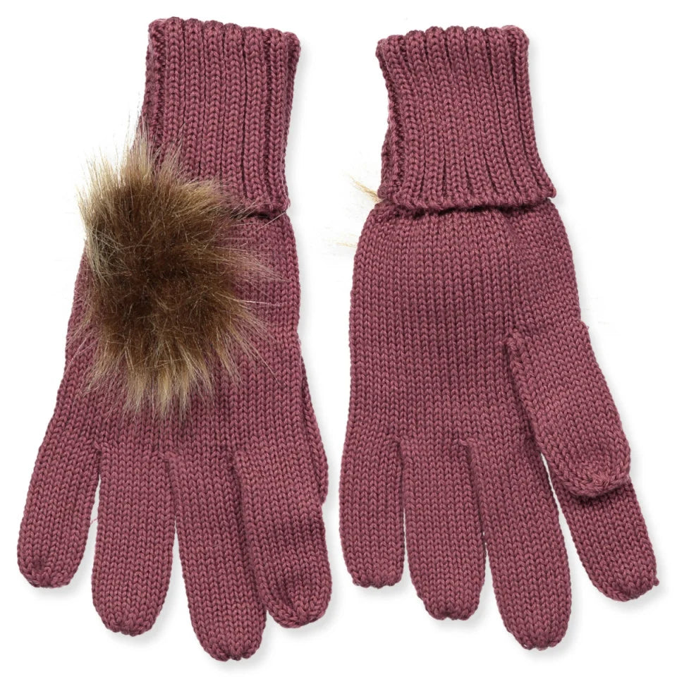 HUST & CLAIRE - Handschuhe aus Merinowolle HCFesto mit Bommel Berry Mix