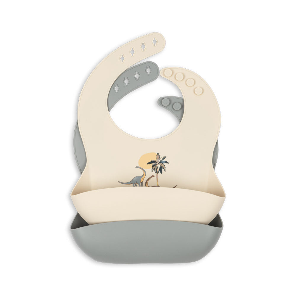 Konges_Sløjd_Silikon_Lätzchen_Bib_Set_Dino_