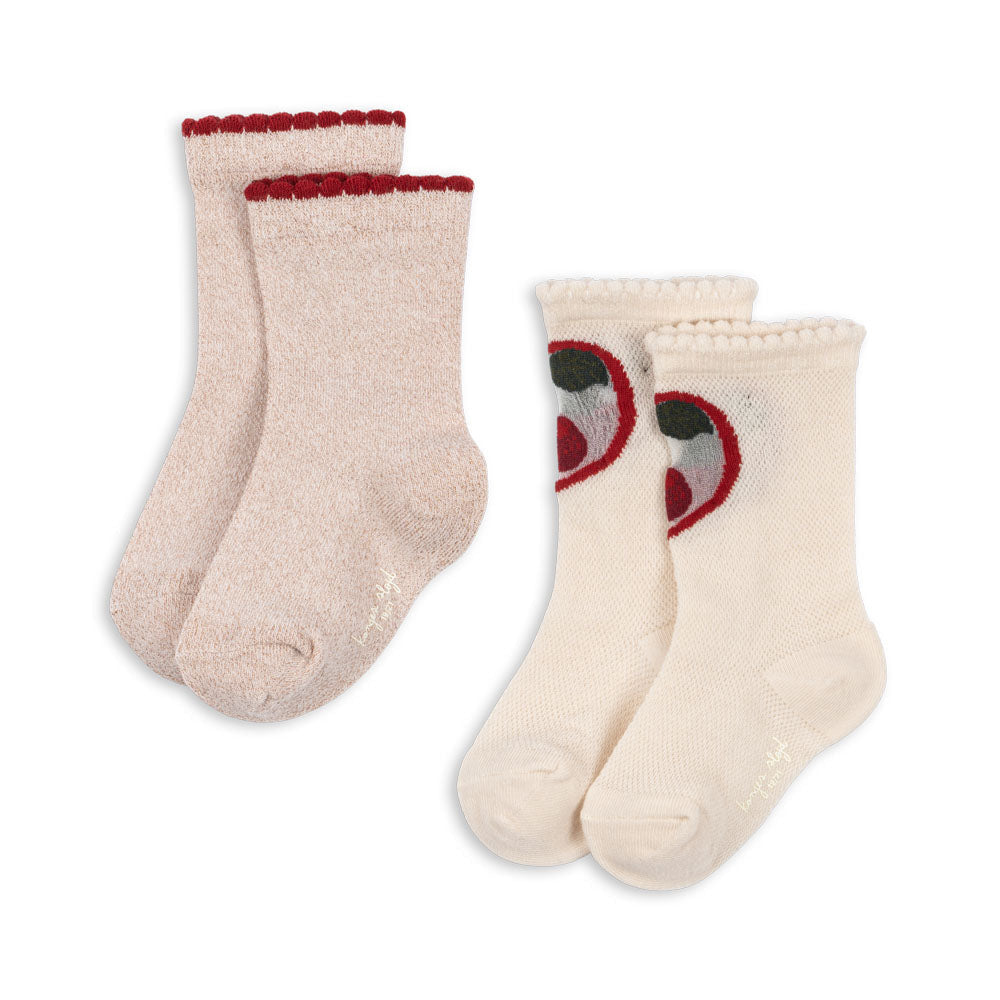 Konges_Sløjd_Socken_Cherry_Rose_2-er_Pack_